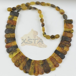 Amber kolje necklace green color